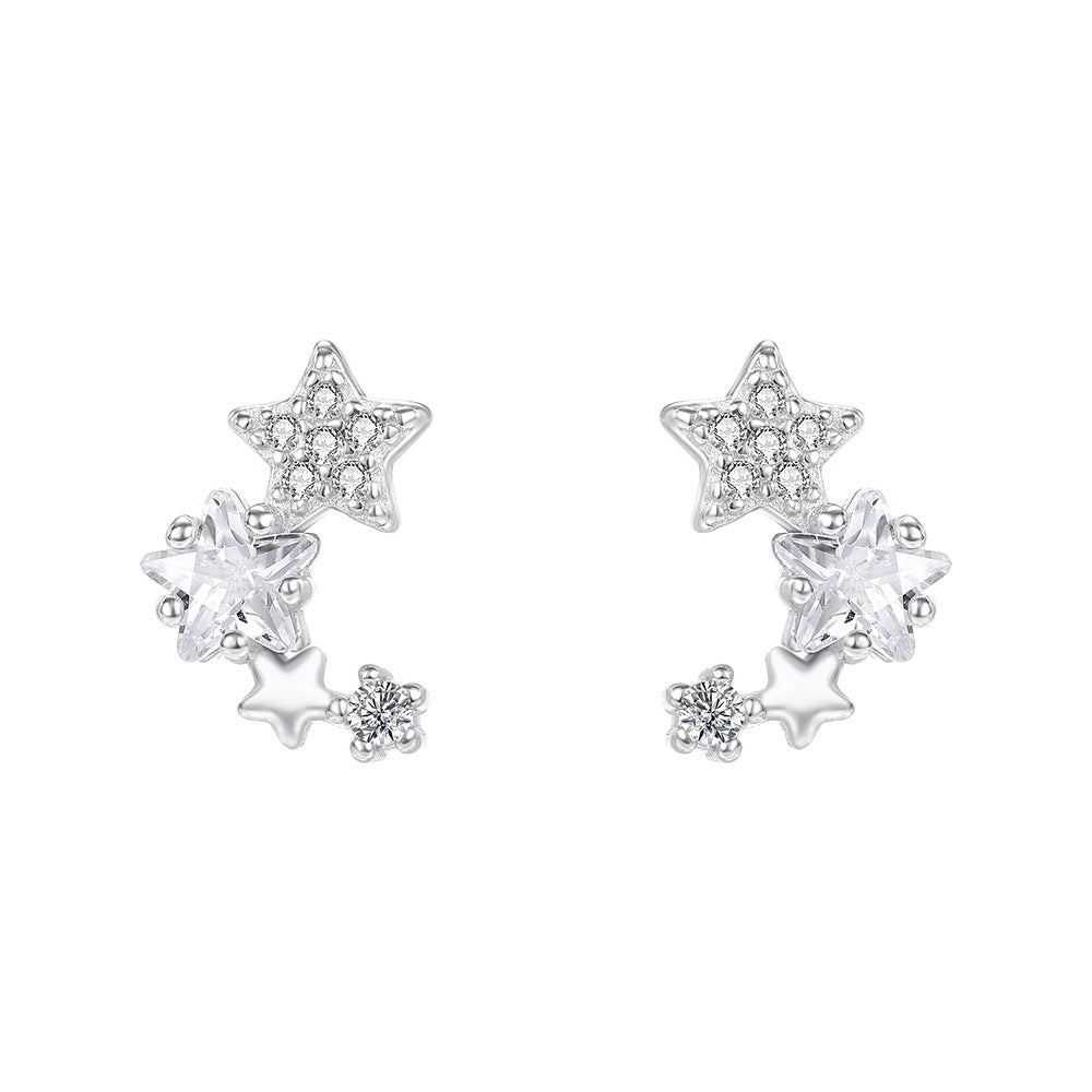 C廠 韓國韓版微笑星星S925純銀耳環 批發 折扣@洽客服 25.11.W1「E5727」