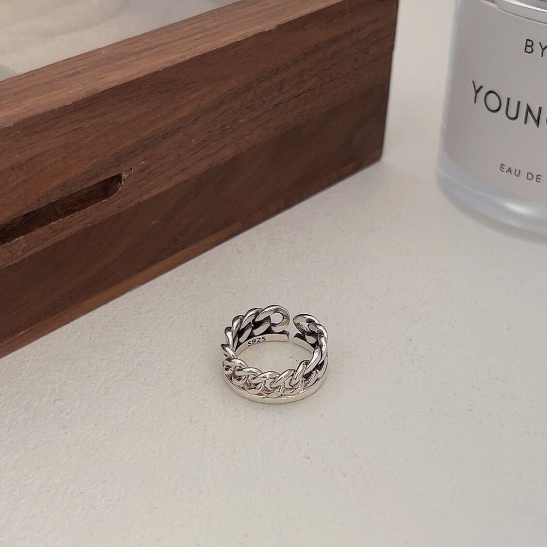 C3廠 韓國韓版鏈條開口S925純銀戒指 批發 折扣@洽客服 25.12.W2「HJZ107」