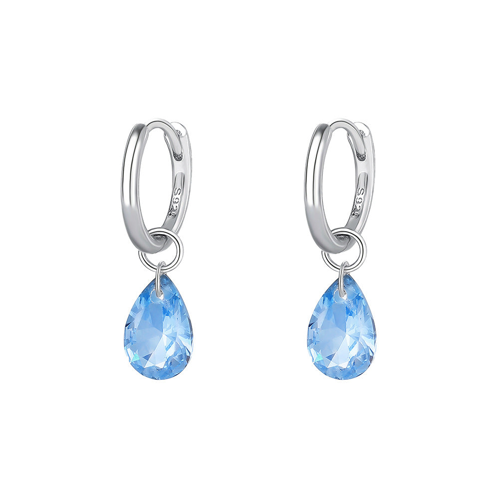 C廠 韓國韓版淺藍水滴流蘇S925純銀耳環 批發 折扣@洽客服 25.12.W4「E5928」