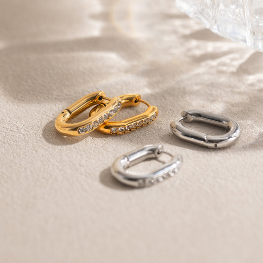 B廠 歐美款 PEMY U型鈦鋼鍍18K金耳環 批發 折扣@洽客服 26.03.W1「JDE0312211」