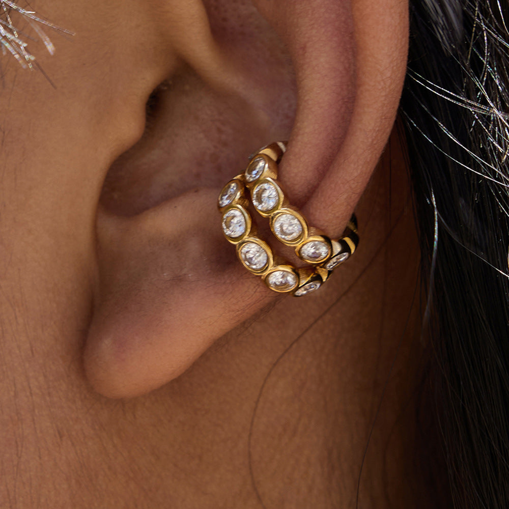 B廠 歐美款 MADISON 鈦鋼鍍18K金耳骨夾 批發 折扣@洽客服 25.11.W2 「JDE0307049」