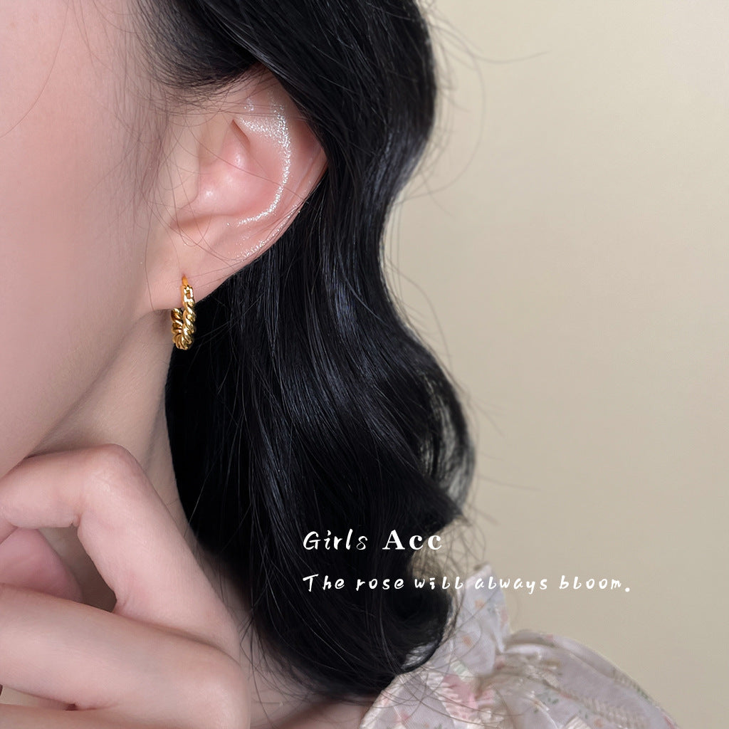 A廠 日韓系幾何麻花銀針耳環批發 折扣@洽客服 26.04.W1「B-401」