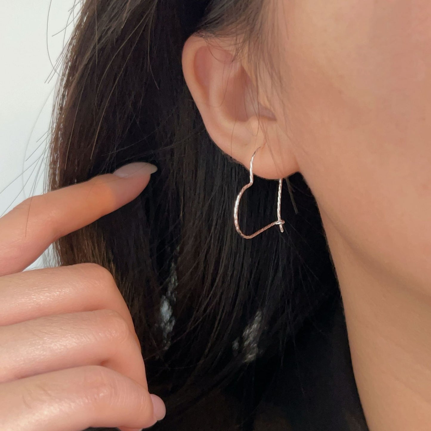 C3廠 韓國韓版線條愛心S925純銀耳環 批發 折扣@洽客服 25.11.W1「ES039-1」