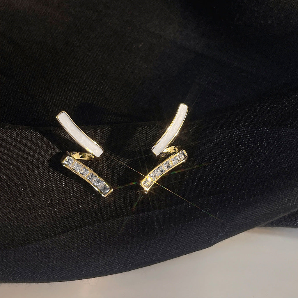 A2廠 日韓款高級感幾何鋯石銀針耳環 批發 折扣@洽客服 25.12.W1「240」