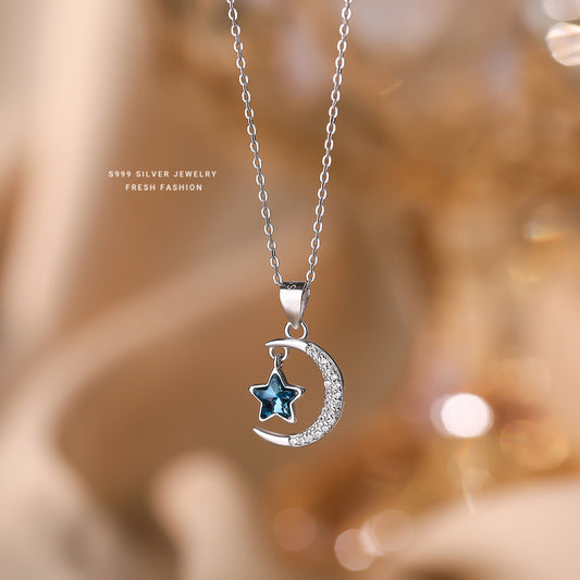 C廠 韓國韓版滿天星星月亮S999純銀項鍊 批發 折扣@洽客服 25.11.W1「A4537」