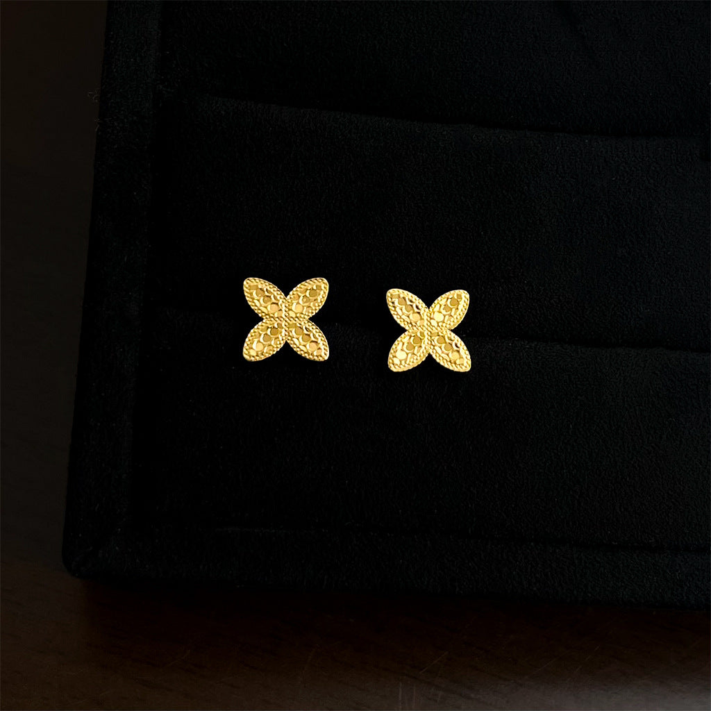 A廠 日韓款碎冰冰花朵鍍18k金銀針耳環 批發 折扣@洽客服 25.11.W4「6824」