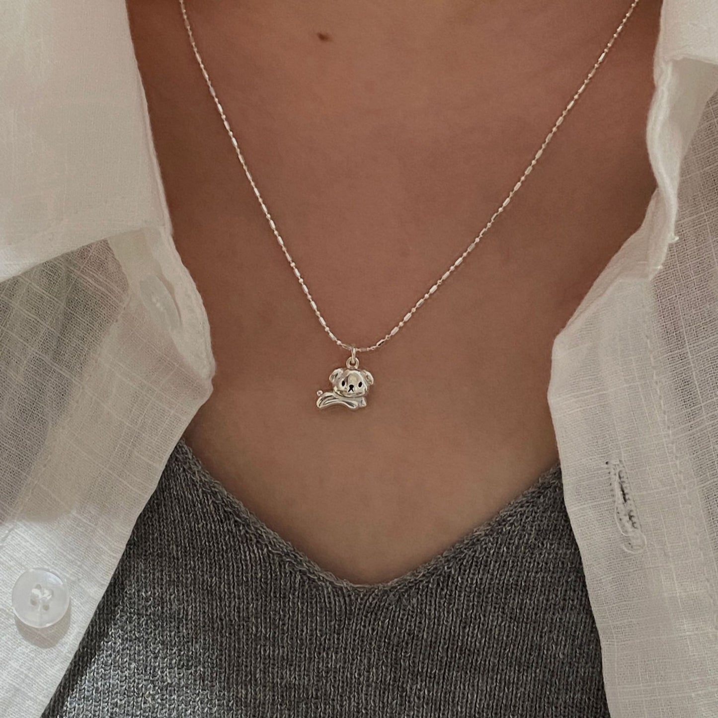 C2廠 韓國韓版小狗狗S925純銀項鍊 批發 折扣@洽客服 25.11.W1「SN3364」