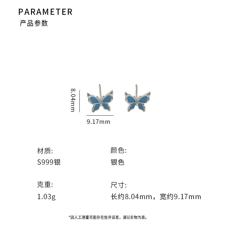 C廠 韓版甜美蝴蝶S999足銀耳環「YC10361E」24.10.W4 批發折扣@洽客服