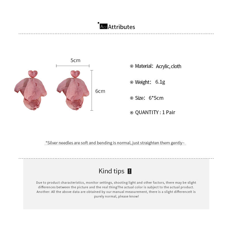 A2廠 浪漫網紗花瓣銀針耳環「HE19140」24.05.W1 批發折扣@洽客服