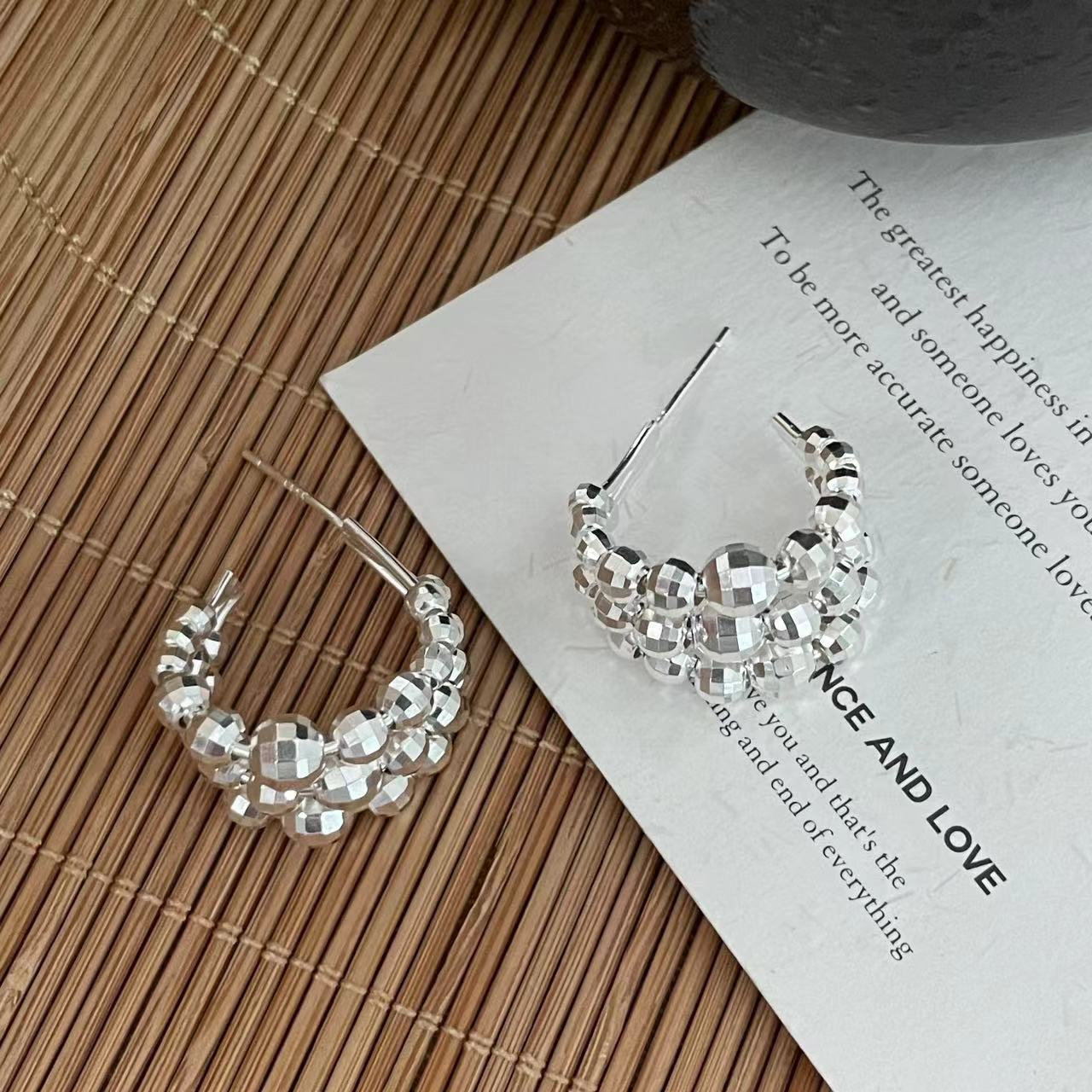 C2廠 韓國韓版復古串珠S925純銀耳環 批發 折扣@洽客服 25.10.W5「SE2488」