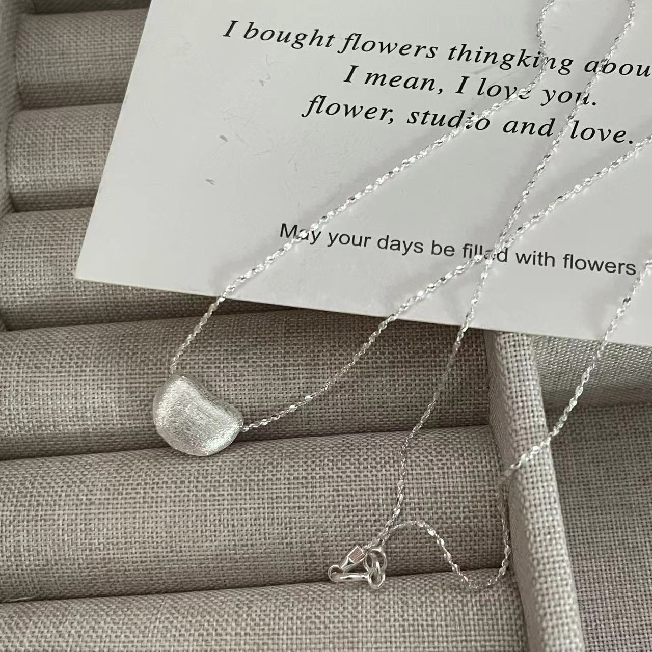 C2廠 韓國韓版拉絲隨形愛心S925純銀項鍊 批發 折扣@洽客服 25.11.W3「SN3416」