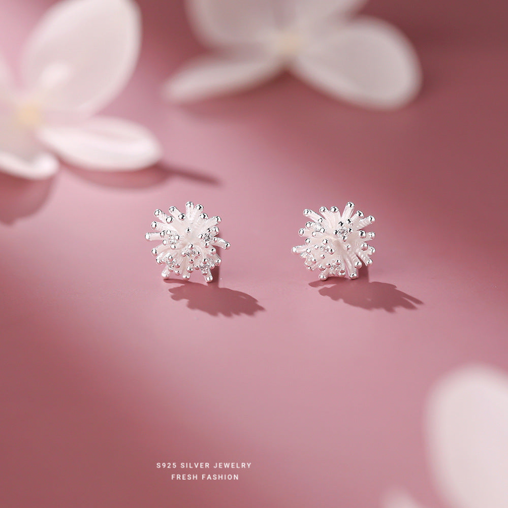 C廠 韓國韓版蒲公英煙火S925純銀耳環 批發 折扣@洽客服 25.11.26「E5800」