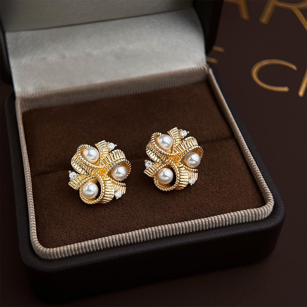 A廠 日韓款文藝復古鋯石珍珠耳環 批發 折扣@洽客服 26.01.W1「3019」