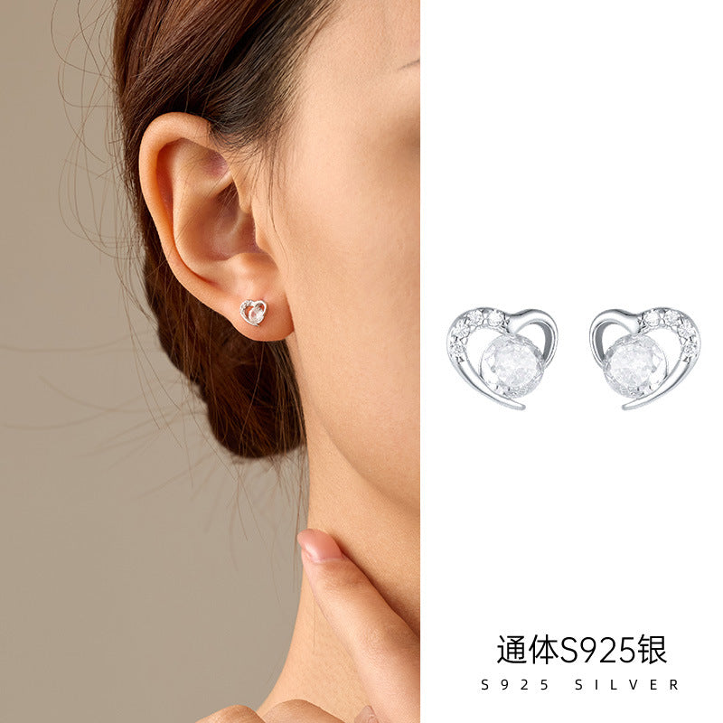 C廠 愛心鋯石S925純銀耳環批發 折扣@洽客服 26.07.W4「ES3876」