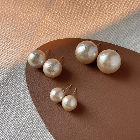 A廠 日韓款 赫本風棉花珍珠銀針耳環 批發 折扣@洽客服 25.11.W1「301-340」