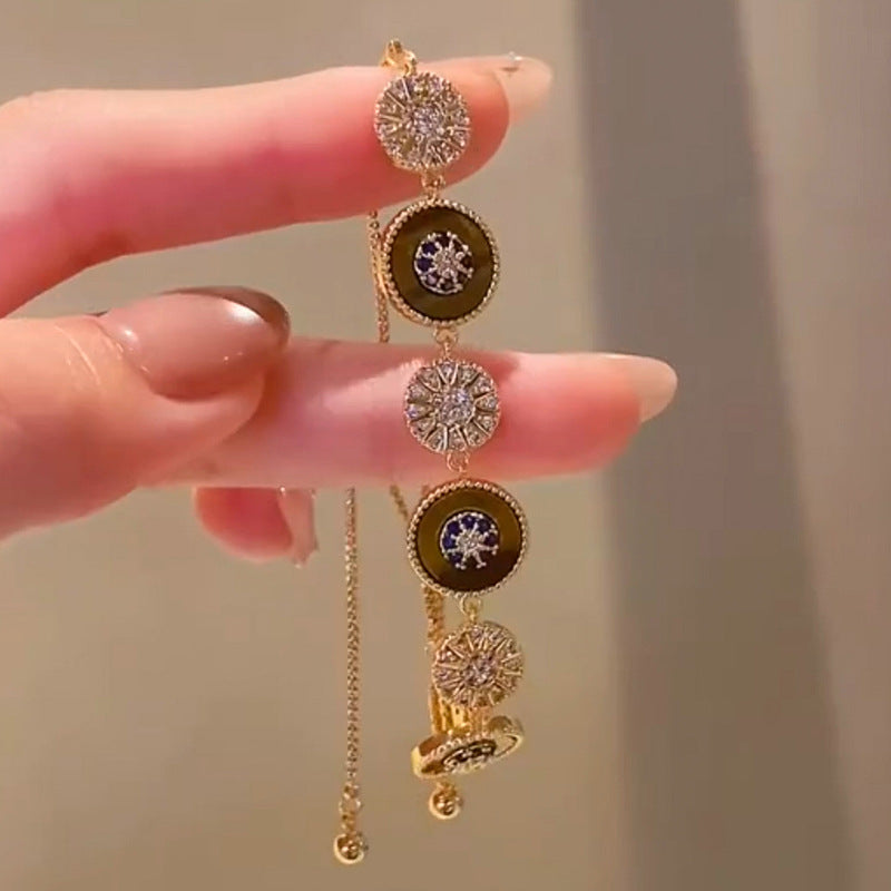 A2廠 韓國韓版幸運輪虎眼石電鍍18k真金手鍊 批發 折扣@洽客服 25.11.W3「WB1714」