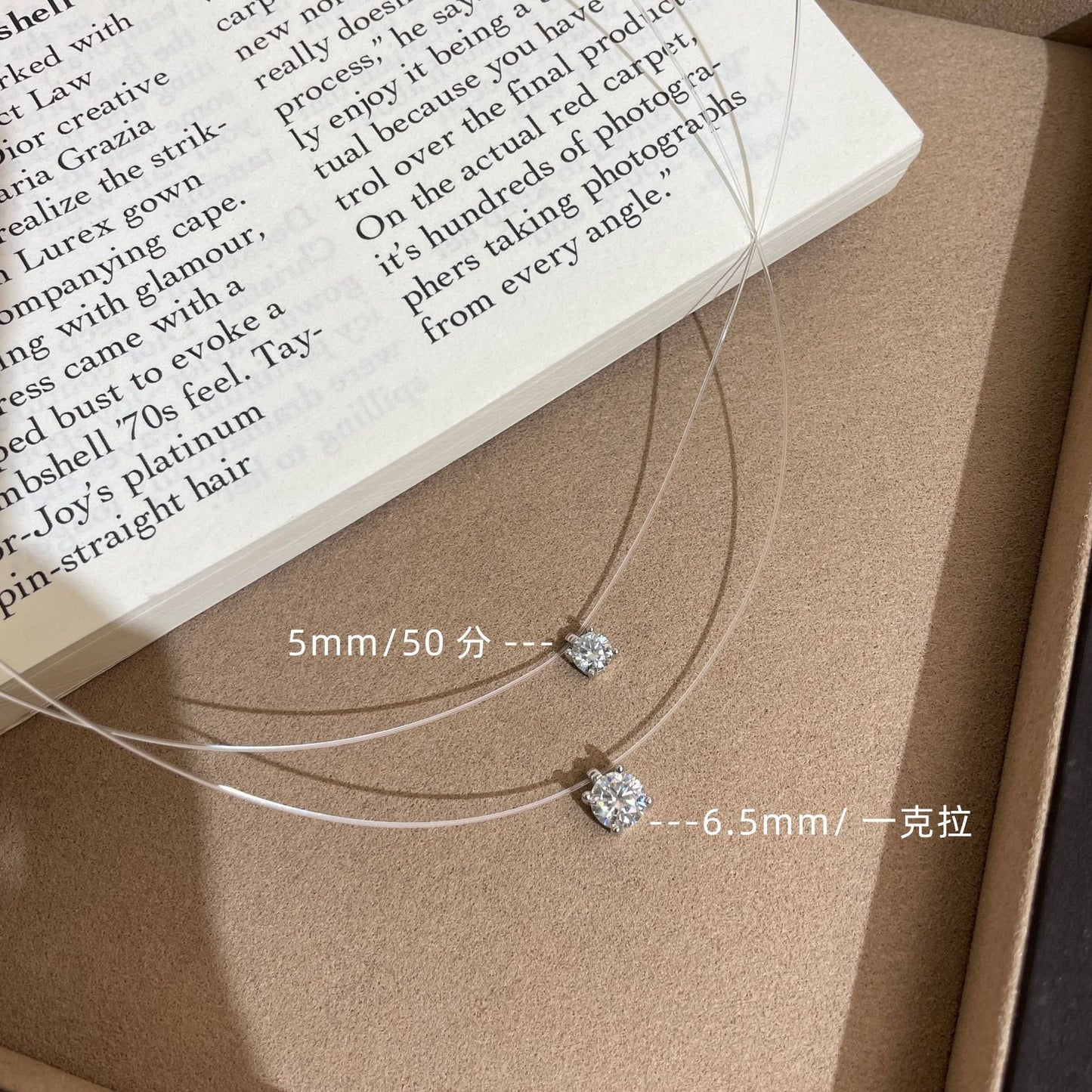 C2廠 韓國韓版璀璨莫桑石透明魚線S925純銀項鍊 批發 折扣@洽客服 25.11.W1「XDQ0454N」