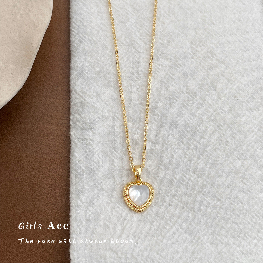 A2廠 日韓款愛心天然貝殼銅鍍18K項鍊 批發 折扣@洽客服 25.12.W1「4583」