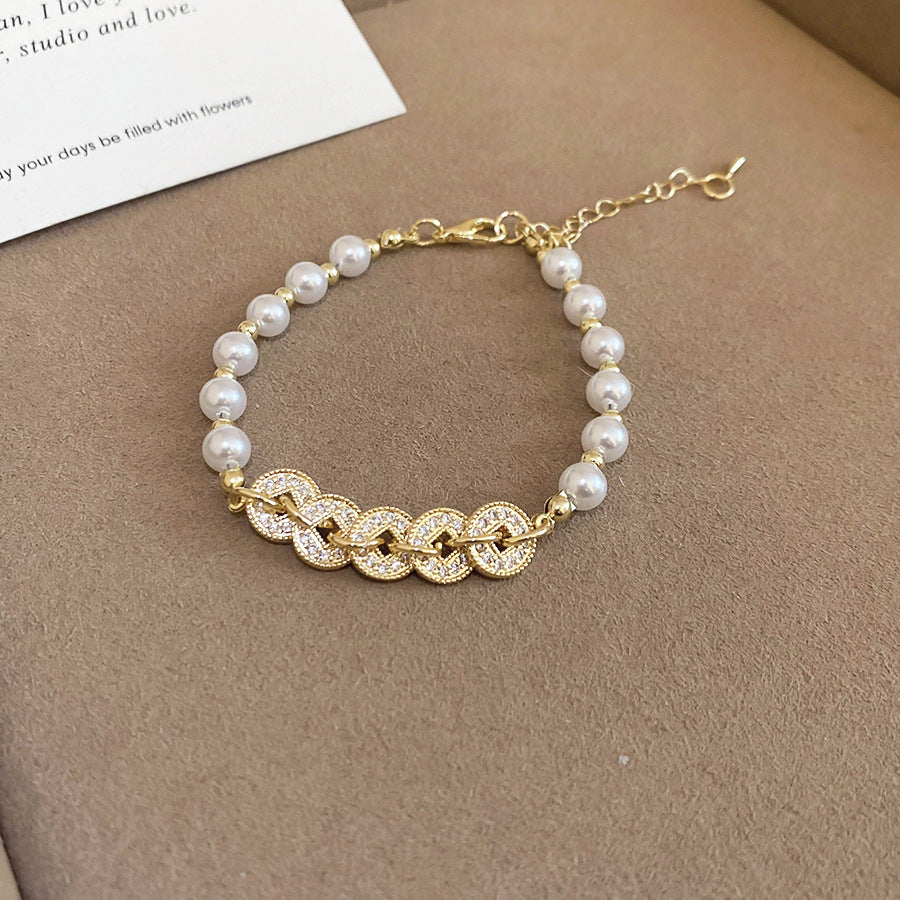 A2廠 銅｜韓系鋯石銅錢珍珠手鍊 批發 折扣@洽客服 26.02.W1「HB5127 HB5108」