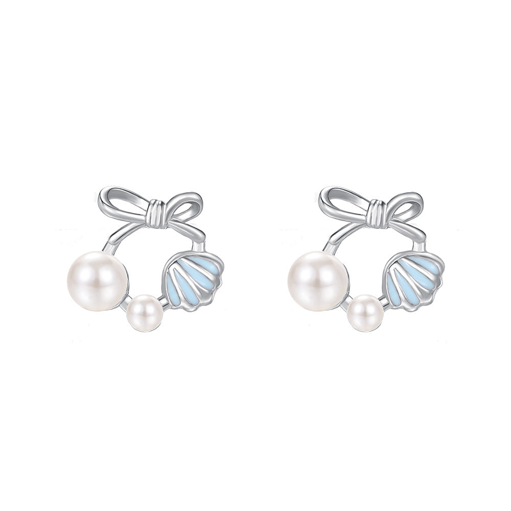 C廠 韓國韓版蝴蝶結珍珠S925純銀耳環 批發 折扣@洽客服 25.12.W4「E5966」