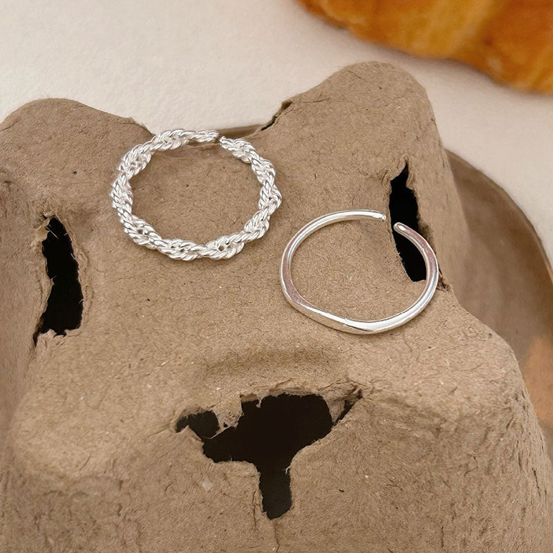 C3廠 韓國韓版幾何編織S925純銀戒指 批發 折扣@洽客服 25.10.W5「hjz285 hjz287」