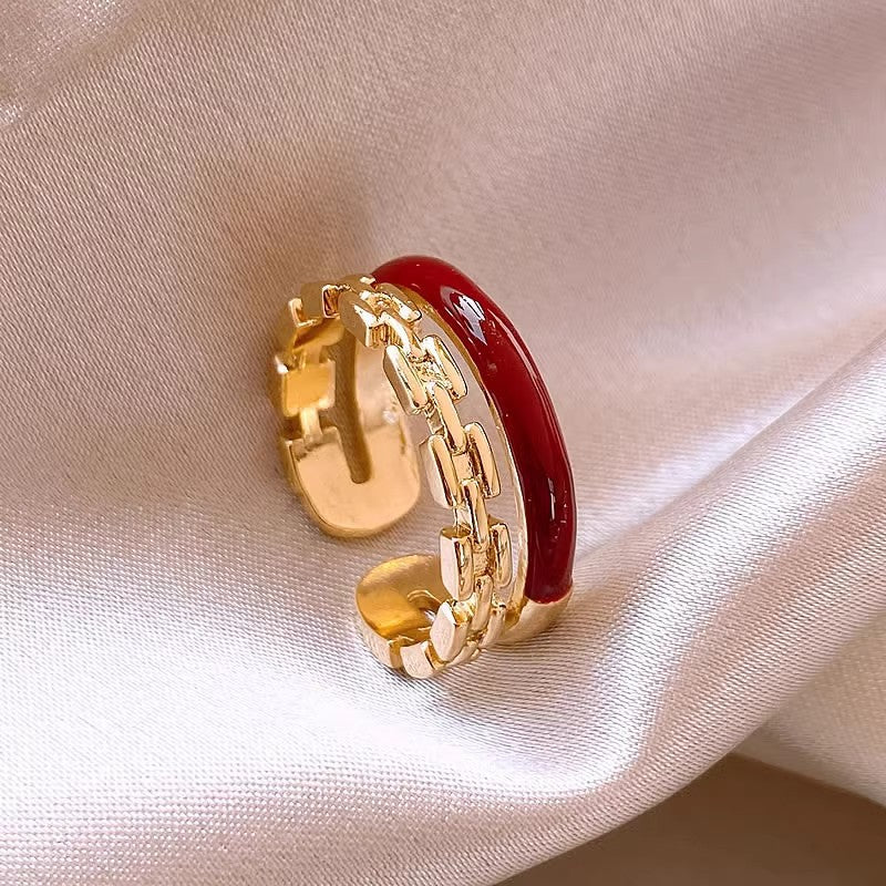 A2廠 韓國韓版滴油雙層電鍍真金開口戒指 批發 折扣@洽客服 26.01.W1「WR609」