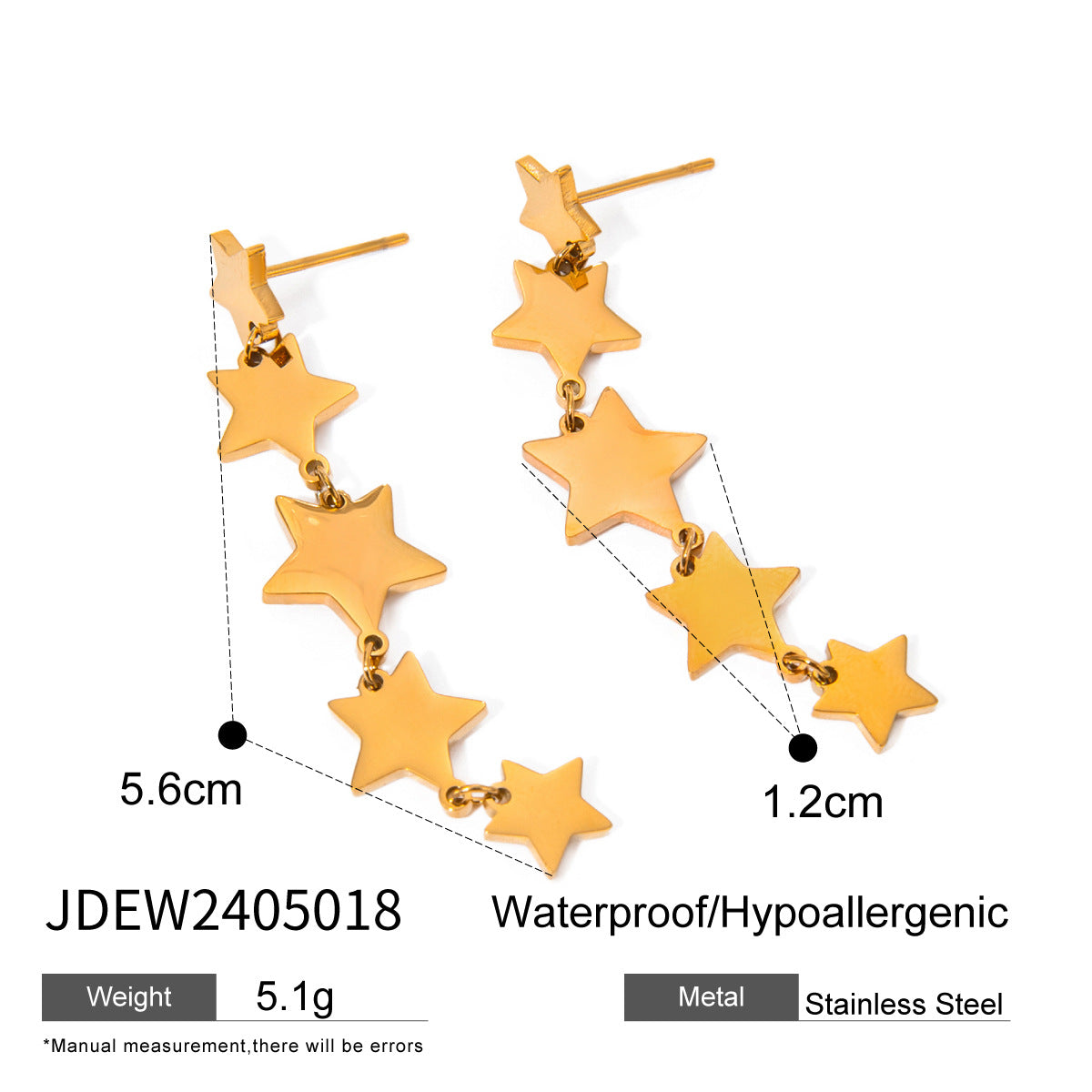 D廠 歐美款 REBECCA 不鏽鋼鍍18K金耳環「JDEW2405017，JDEW2405018」24.10.W1 批發折扣@洽客服