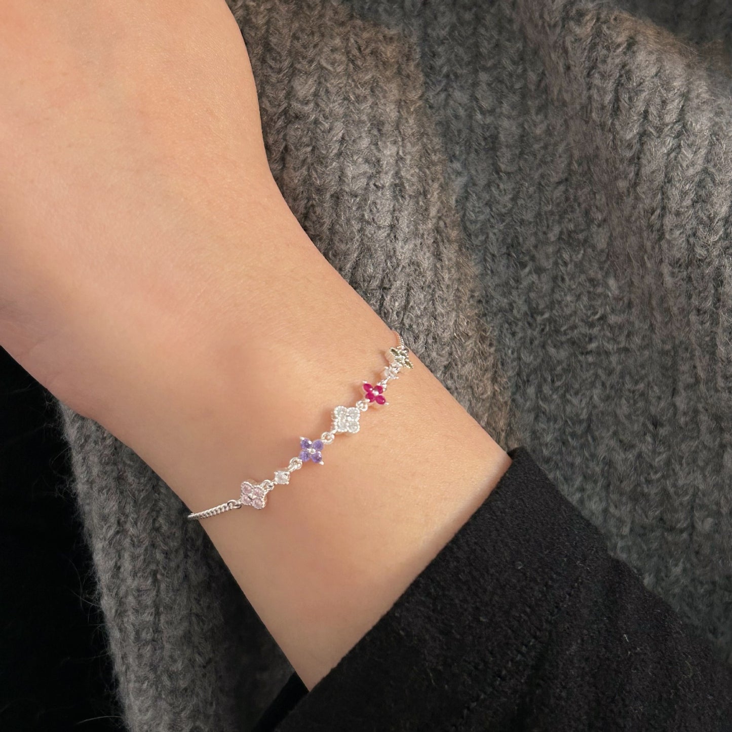 C3廠 韓國韓版S925純銀｜鑲嵌四葉草手鍊 批發 折扣@洽客服 26.02.W3「sl052」