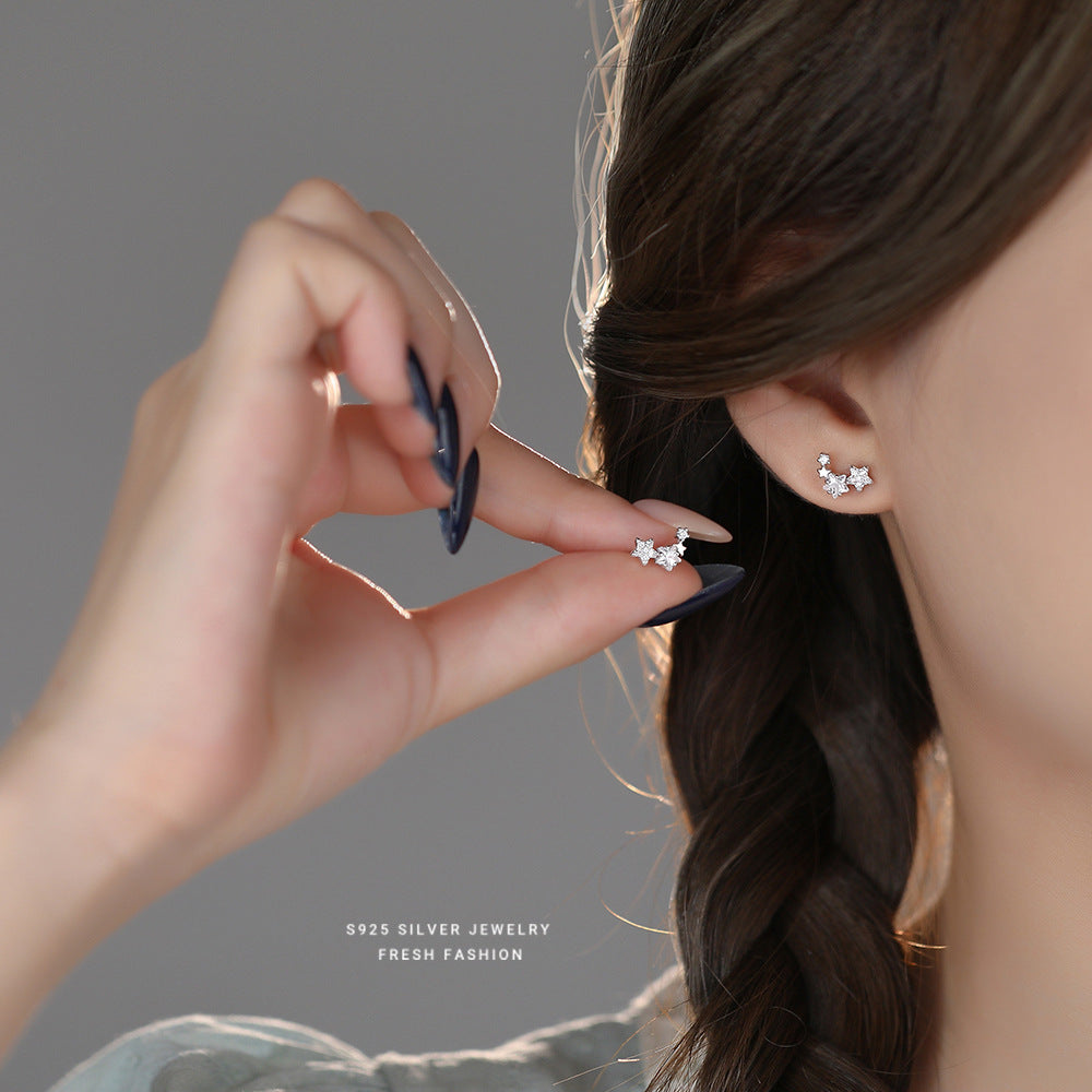 C廠 韓國韓版微笑星星S925純銀耳環 批發 折扣@洽客服 25.11.W1「E5727」