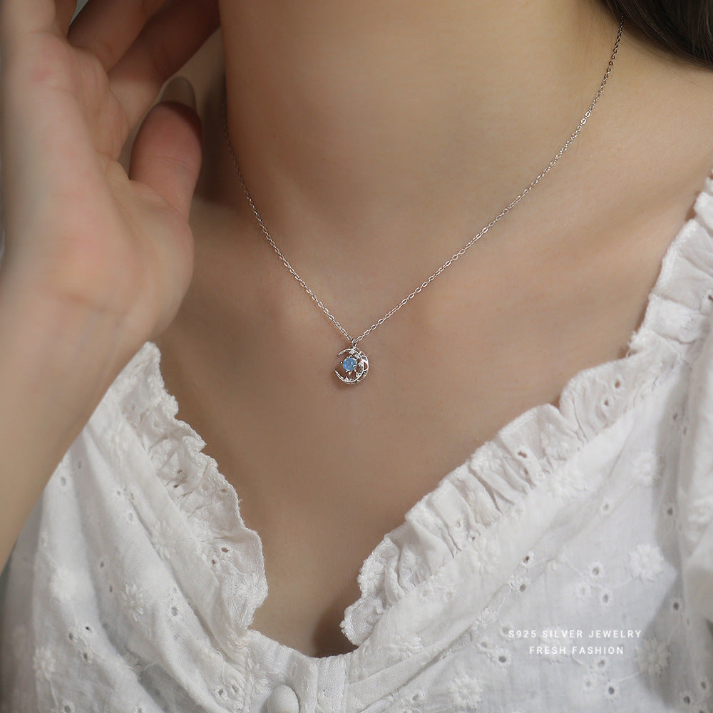 C廠 韓國韓版幻彩星月S925純銀項鍊 批發 折扣@洽客服 25.12.W1「A4694」