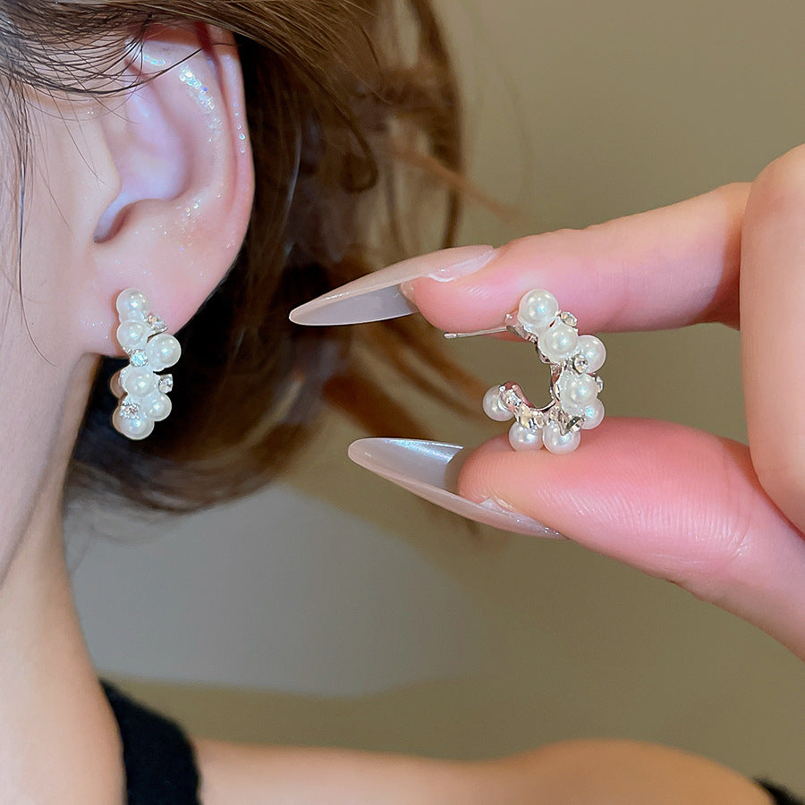 A2廠 韓國韓版鑲鑽珍珠水滴銀針耳環 批發 折扣@洽客服 25.10.W5「HE28815」