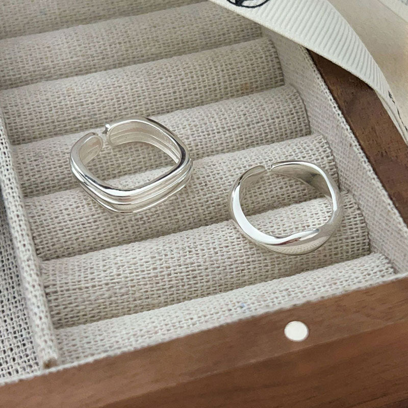 C3廠 韓國韓版圓弧幾何S925純銀戒指 批發 折扣@洽客服 25.12.W2「hjz292 hjz290」