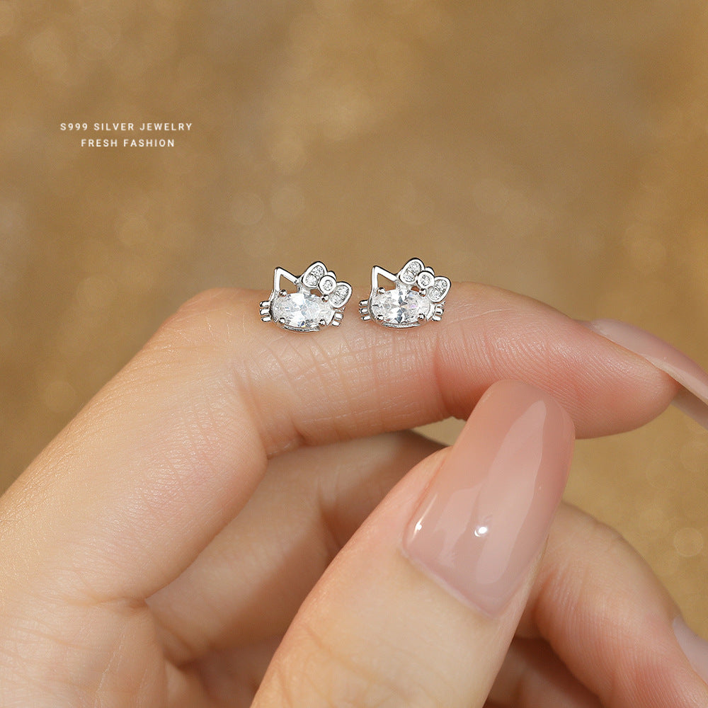 C廠 韓國韓版輕奢小貓S999純銀耳環 批發 折扣@洽客服 25.11.W3「E5781」