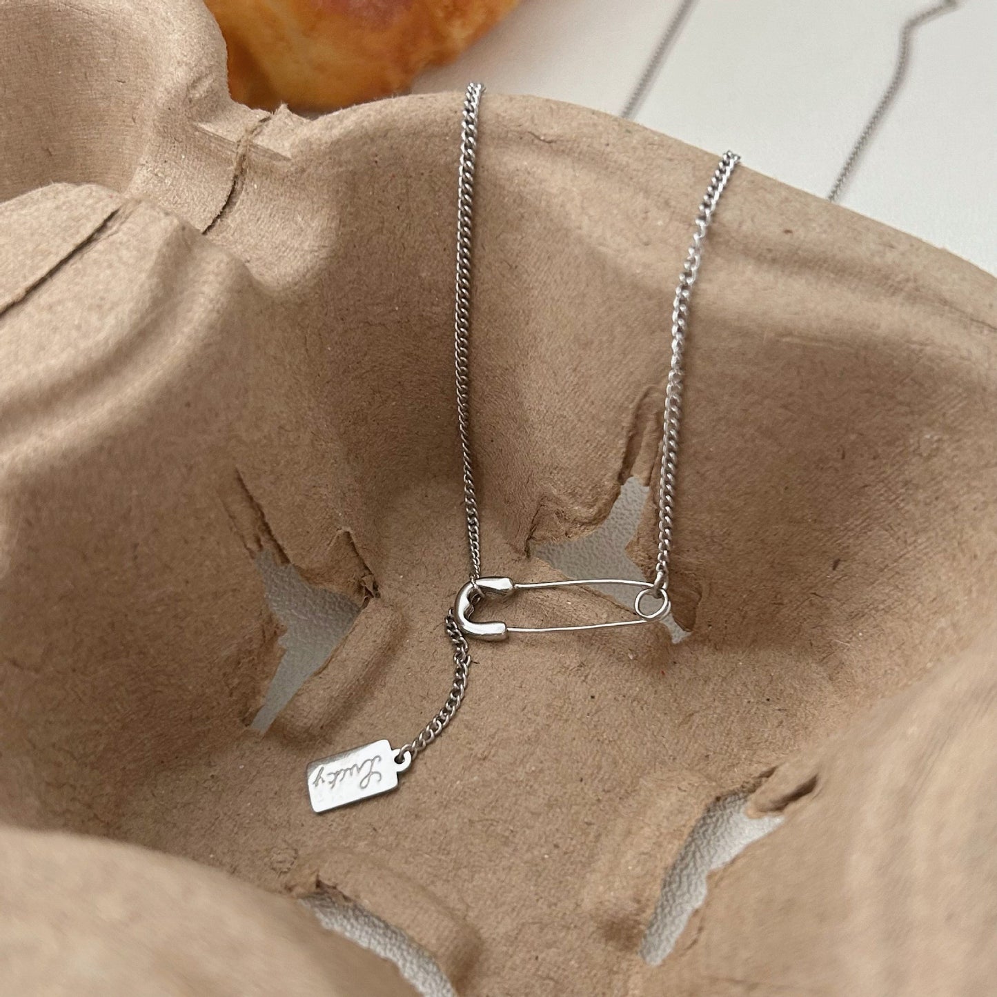 C3廠 韓版重工別針S925純銀項鍊 批發 折扣@洽客服 25/11.W4「xl075-1」