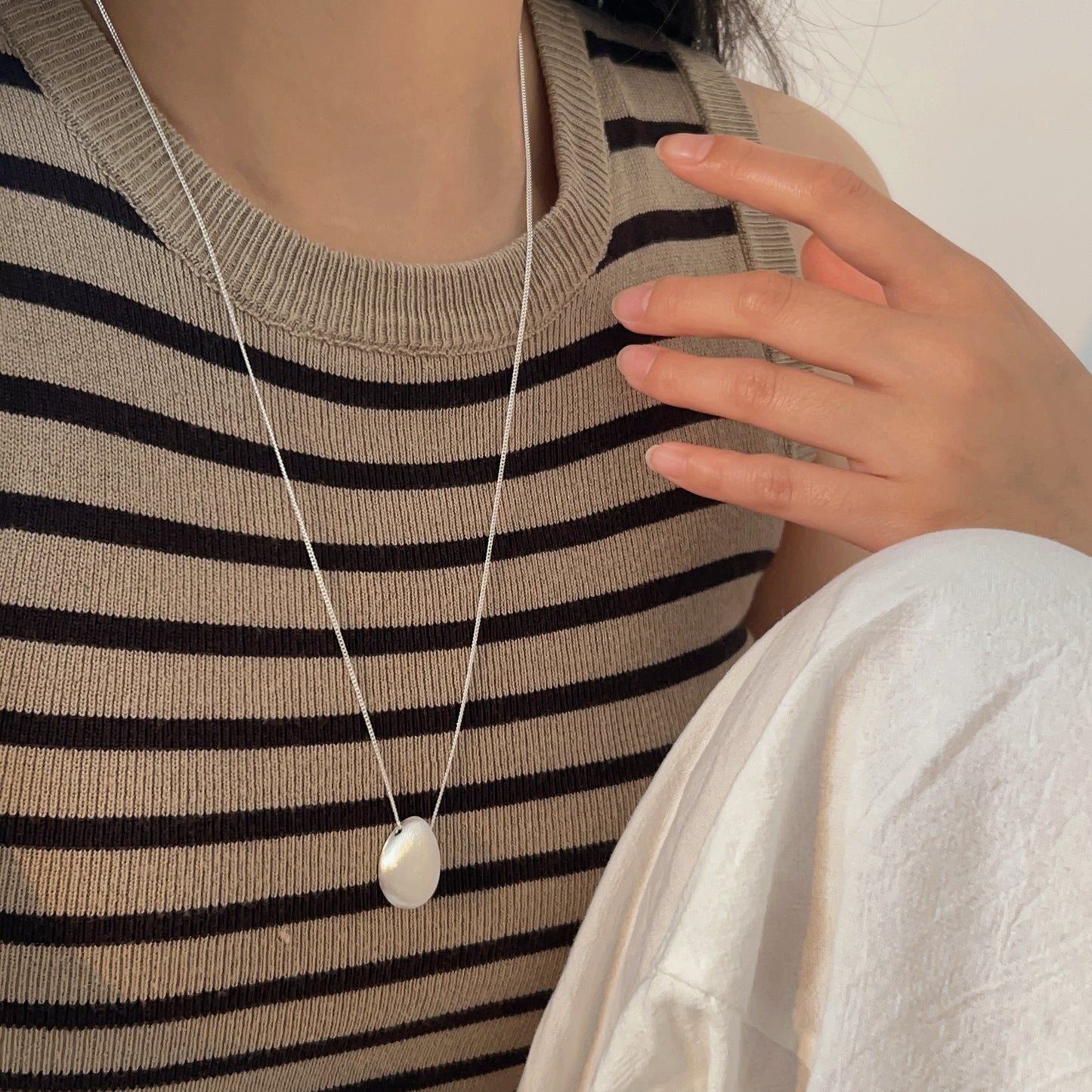 C3廠 韓國韓版S925純銀｜幾何水滴形拉絲項鍊 批發 折扣@洽客服 26.02.W3「HXL274」