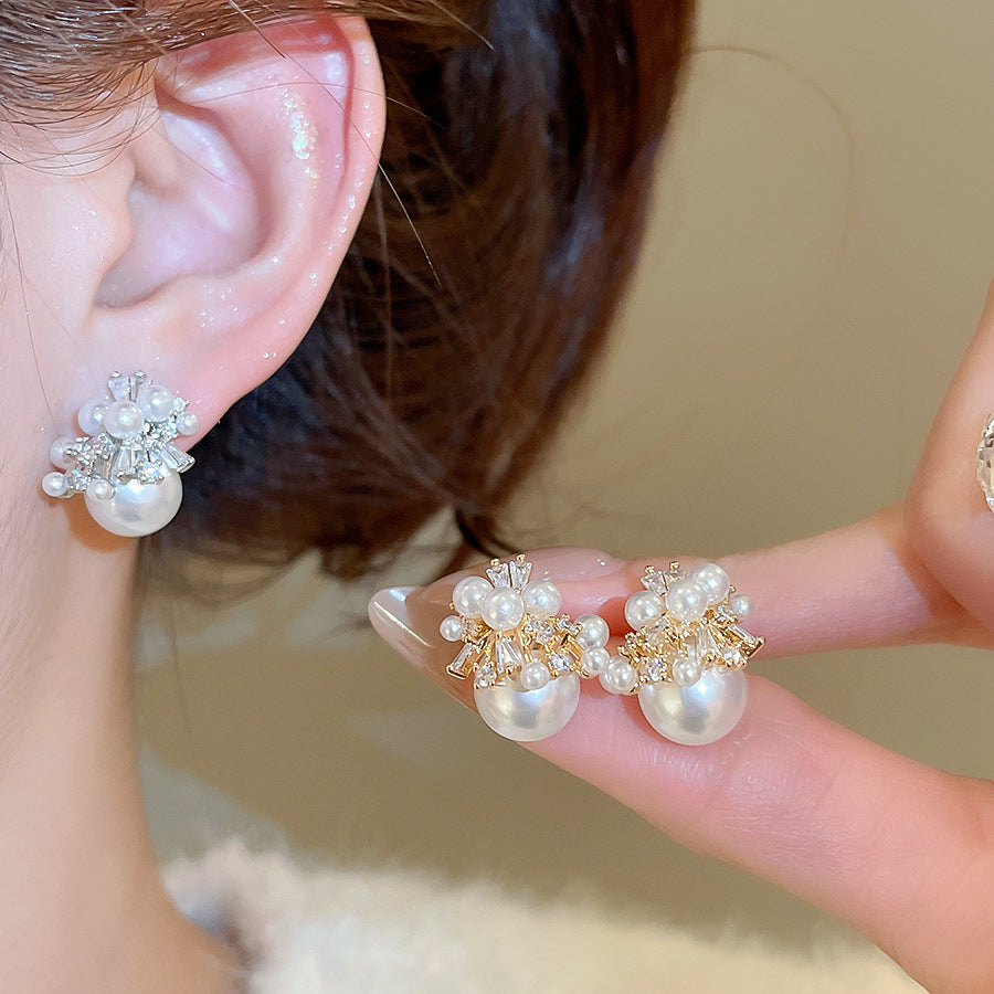 A2廠 韓國韓版鋯石煙火珍珠耳環  批發 折扣@洽客服 26.01.W1「WE5404」