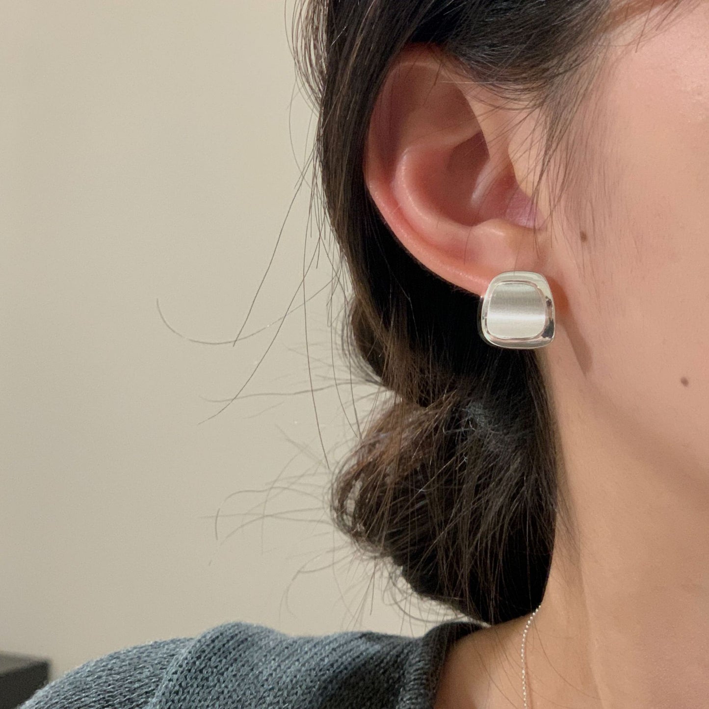 C2廠 韓國韓版雙層拉絲S925純銀耳環 批發 折扣@洽客服 25.11.W3「SE2512」