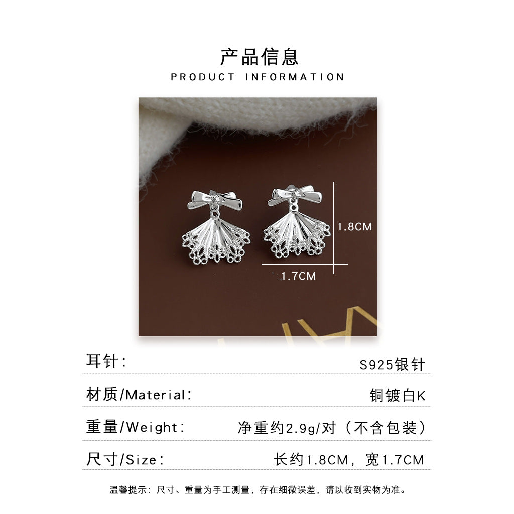 A廠 日韓款芭蕾風鏤空蝴蝶結銀針耳環批發 折扣@洽客服 26.04.W4「6152」