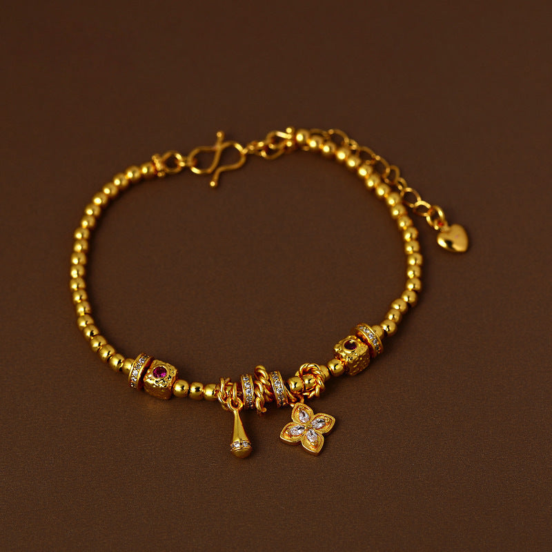 A2廠 韓國韓版金屬花鋯石電鍍24K真金手鍊 批發 折扣@洽客服 25.12.W2「WB1845」