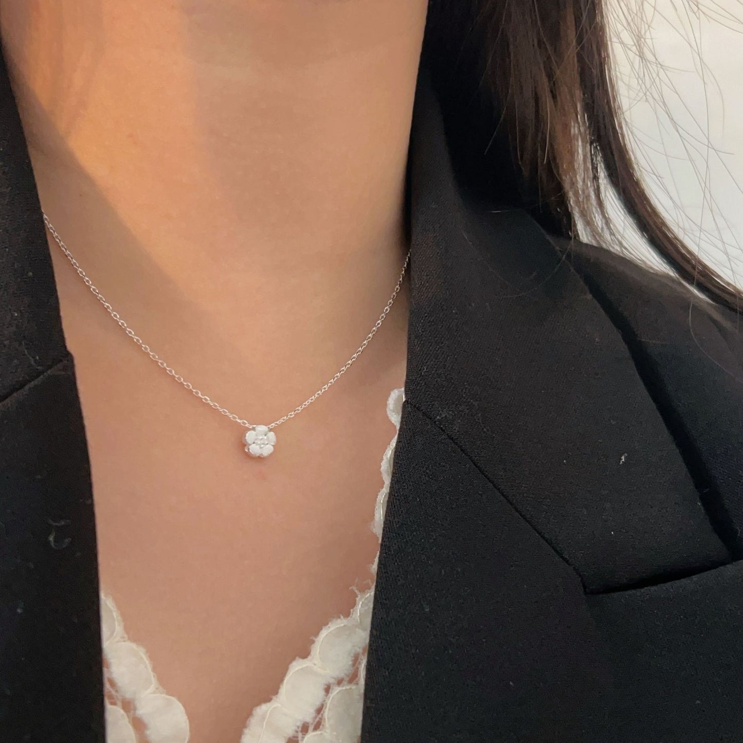 C3廠 韓國韓版S925純銀｜優雅小花項鍊 批發 折扣@洽客服 26.02.W3「xl144」