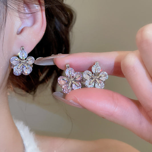 A2廠 韓國韓版鋯石花朵雙面耳扣 批發 折扣@洽客服 25.11.W2「WE5046」