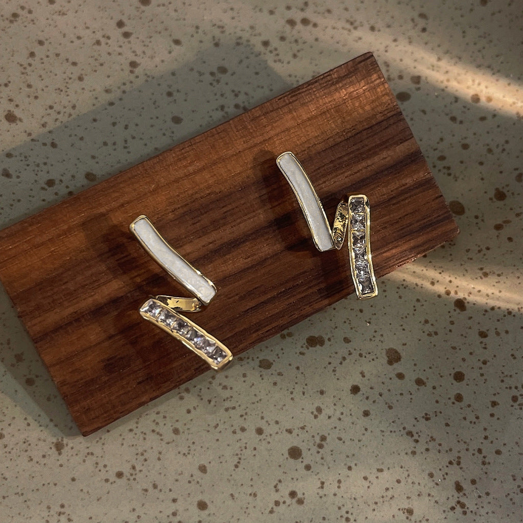 A2廠 日韓款高級感幾何鋯石銀針耳環 批發 折扣@洽客服 25.12.W1「240」