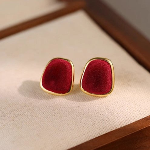 A2廠 日韓款植絨幾何圓方銀針耳環 批發 折扣@洽客服 25.11.W4「WE4952」