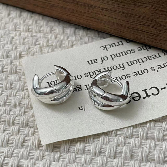 C2廠 韓國韓版雙層交叉925純銀耳環 批發 折扣@洽客服 25.11.W3「SE2492」