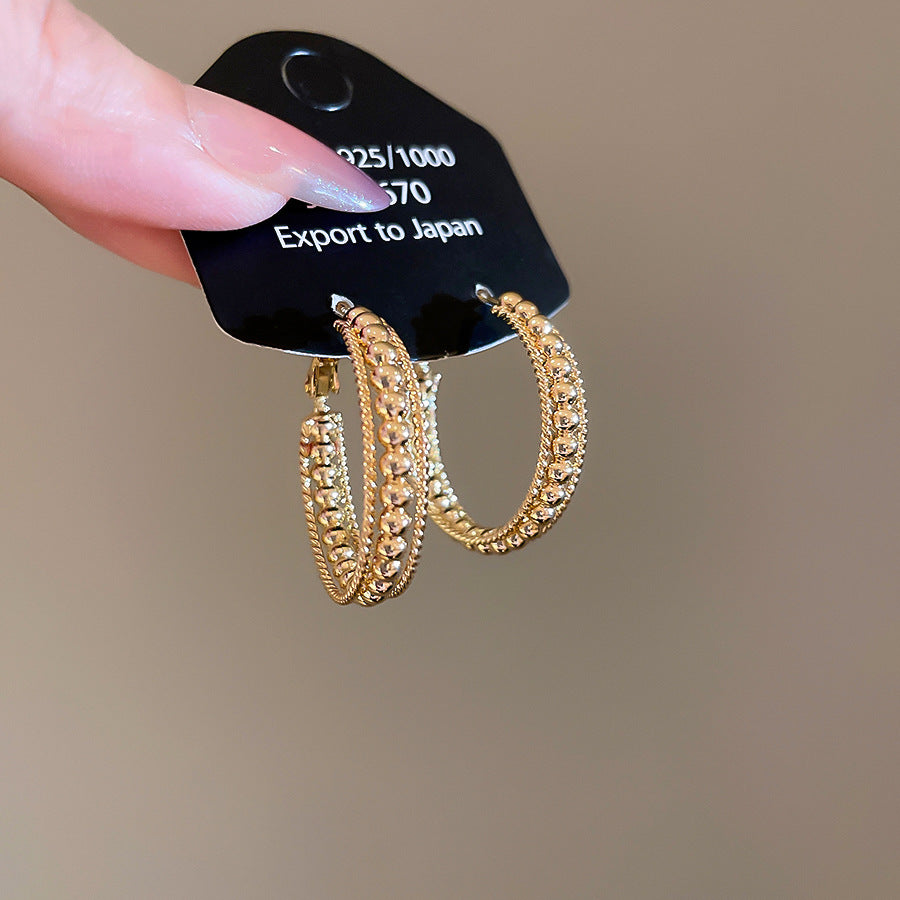 A2廠 韓國韓版金屬感幾何圓鏤空銀針耳環 批發 折扣@洽客服 25.10.W5「HE28878」