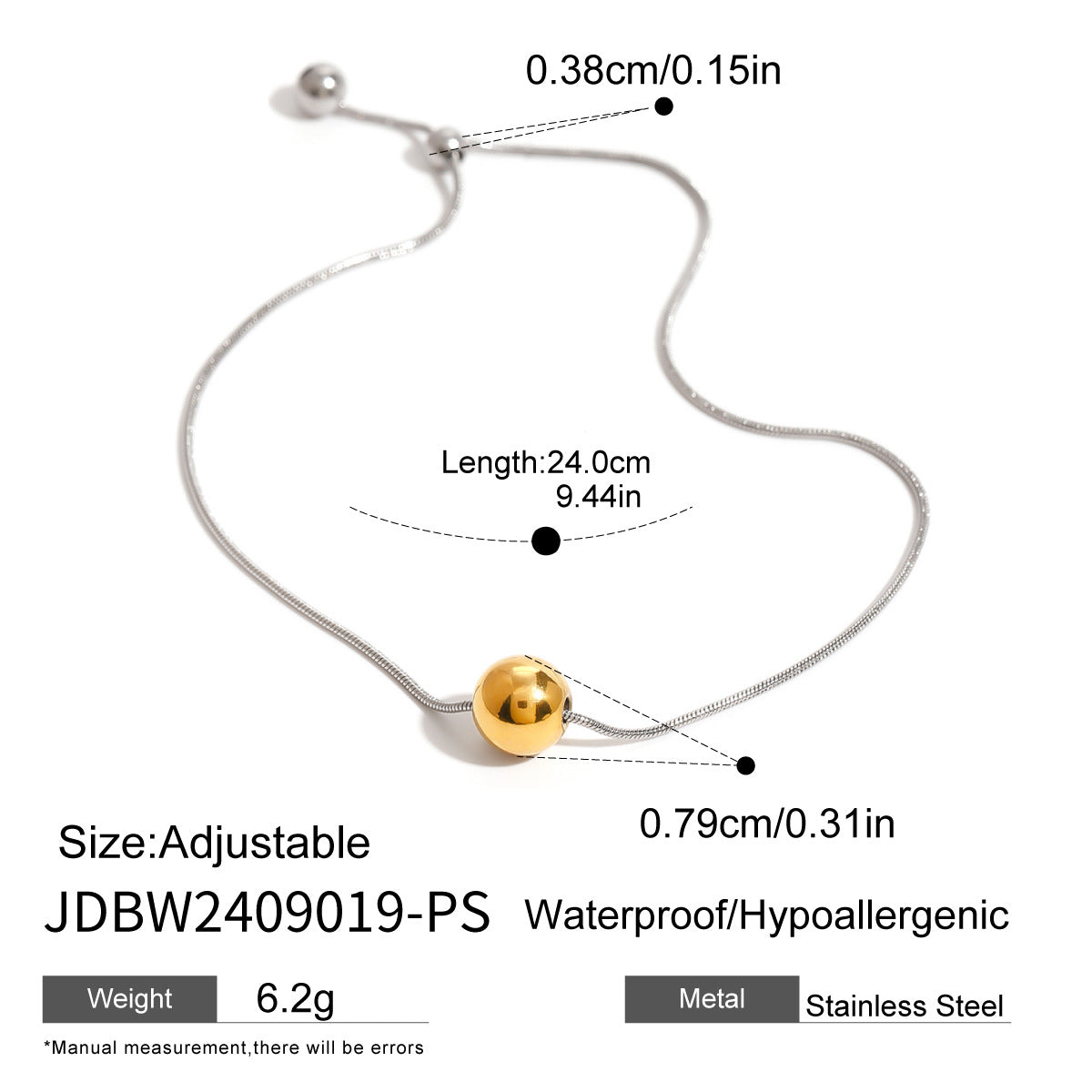 B廠 歐美款 SARA 鈦鋼鍍18K金手鍊&項鍊「JDBW2409019-PS+JDNW2409057-PS」24.12.W2 批發折扣@洽客服