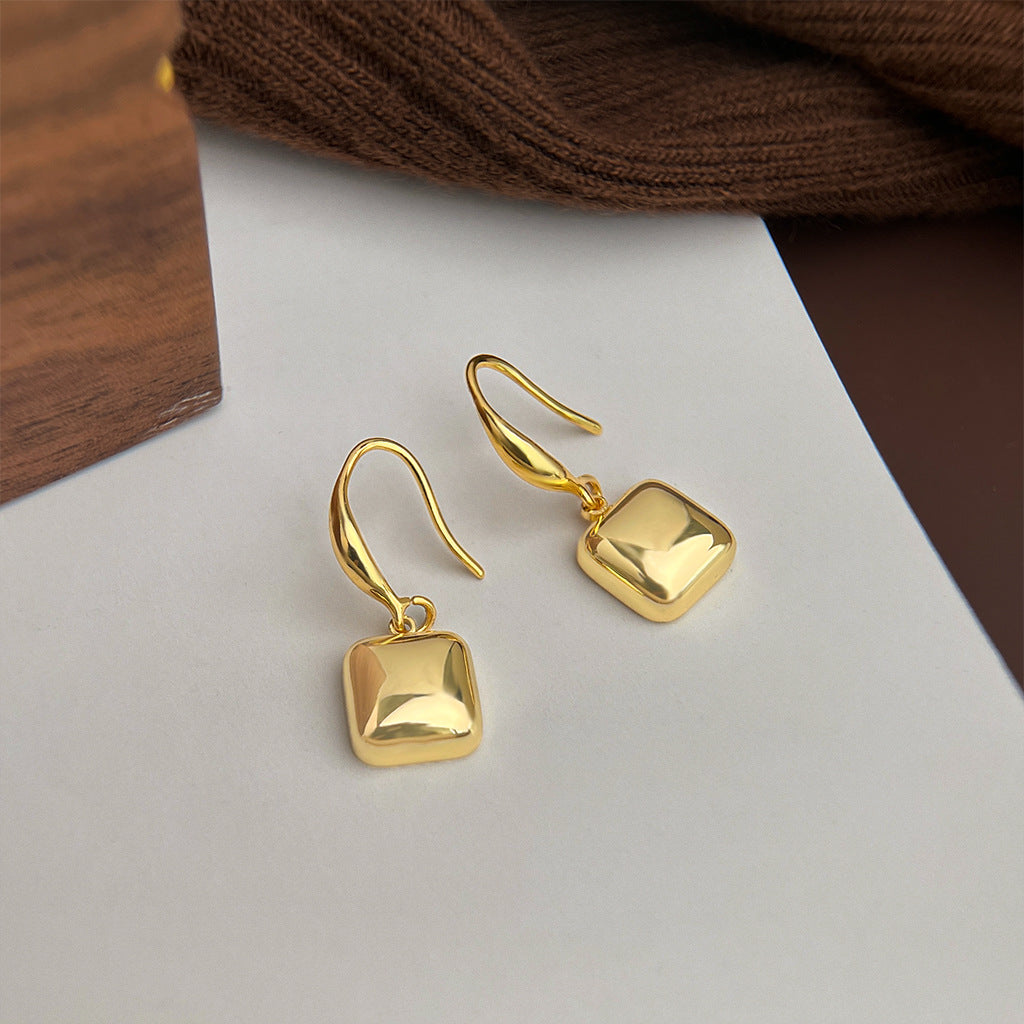 A廠 日韓款 幾何方糖電鍍18k金銀針耳環 批發 折扣@洽客服 25.11.W1「6781」