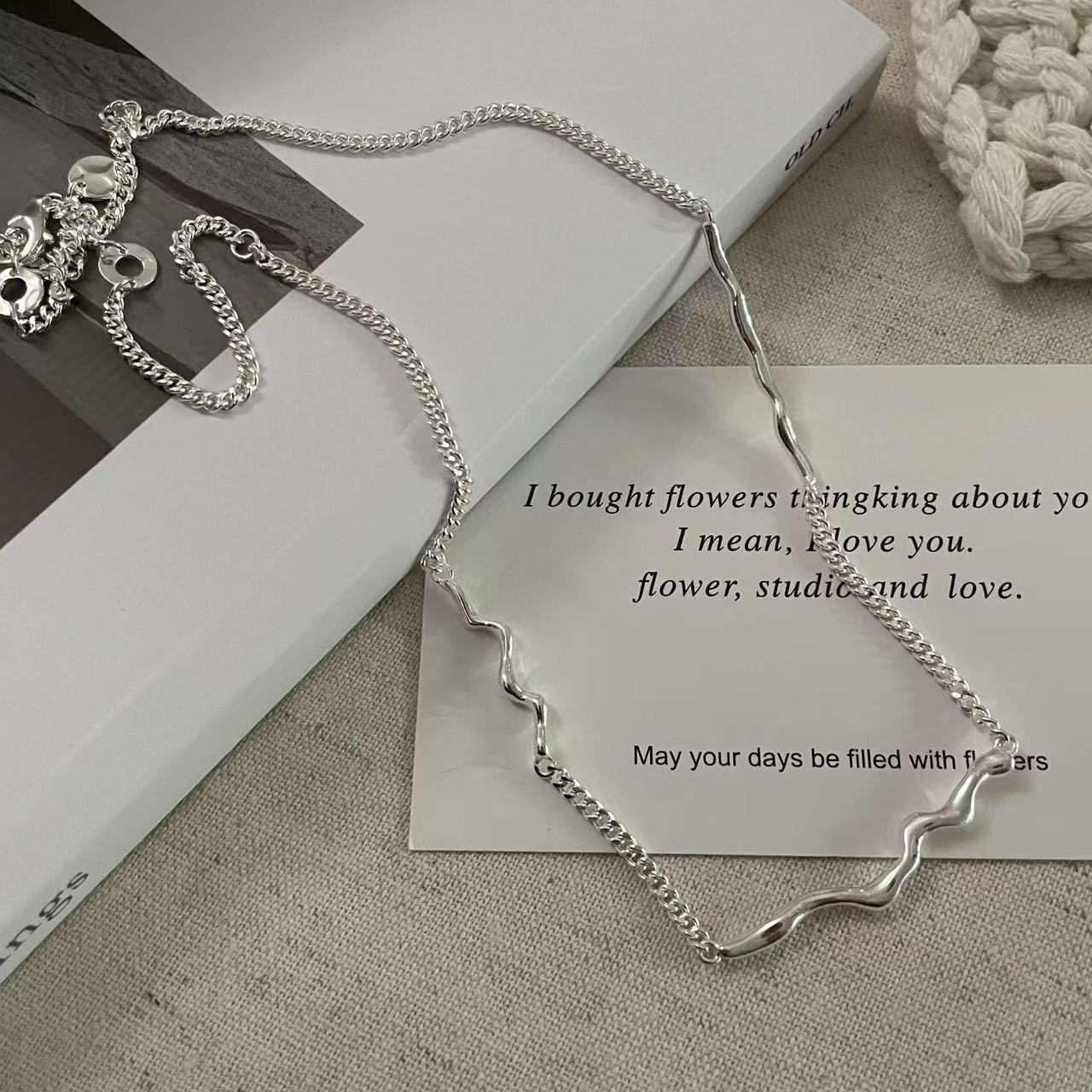 C2廠 韓國韓版波浪925純銀項鍊 批發 折扣@洽客服 25.11.W1「SN3348」