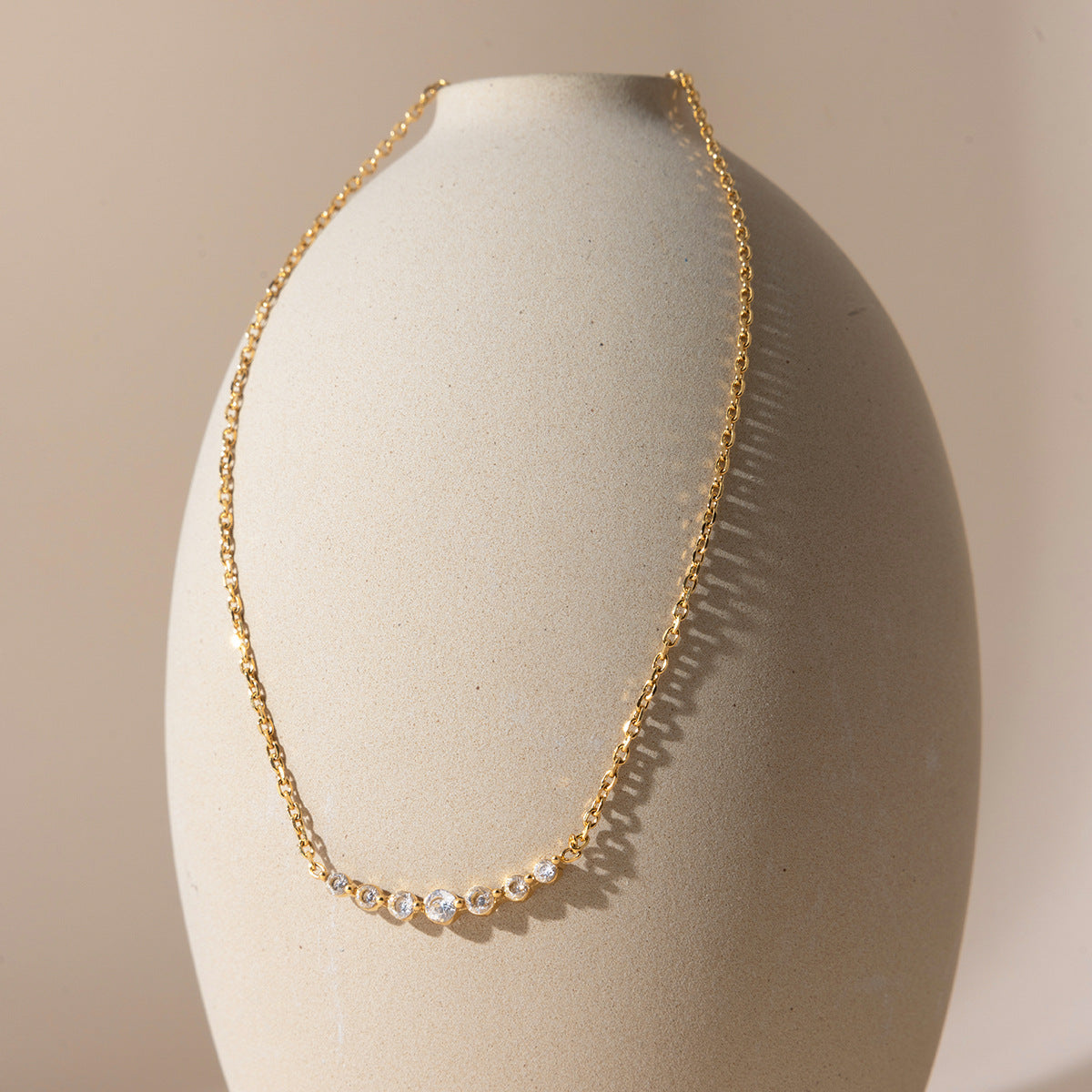 B廠 鈦鋼鍍18K金｜ 白色鋯石項鍊 批發 折扣@洽客服 26.01.W2「JDN0310023」