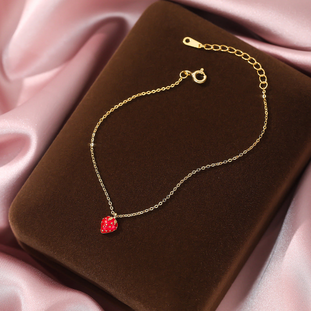 C廠 韓國韓版小清新草莓S999純銀手鍊 批發 折扣@洽客服 25.12.W1「L1215」